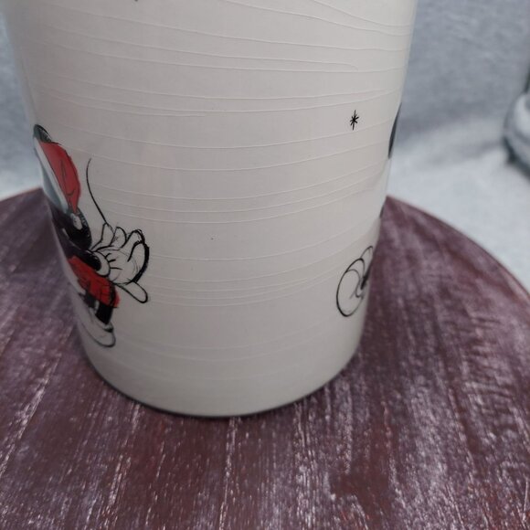 Disney Holiday Ceramic Jar With Lid Featuring Mickey & Minnie Mouse Design Zrike - Picture 8 of 13